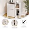 Flash Furniture Lotus Mini Fridge Bookshelf Storage Station Organizer with Cubbies in White NAN-17300-WH-GG - alternate 3